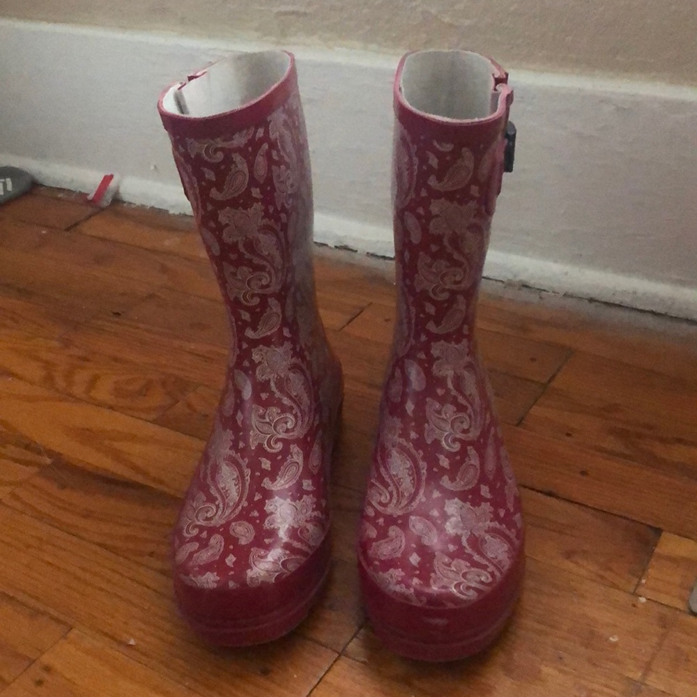 Red rain boots!